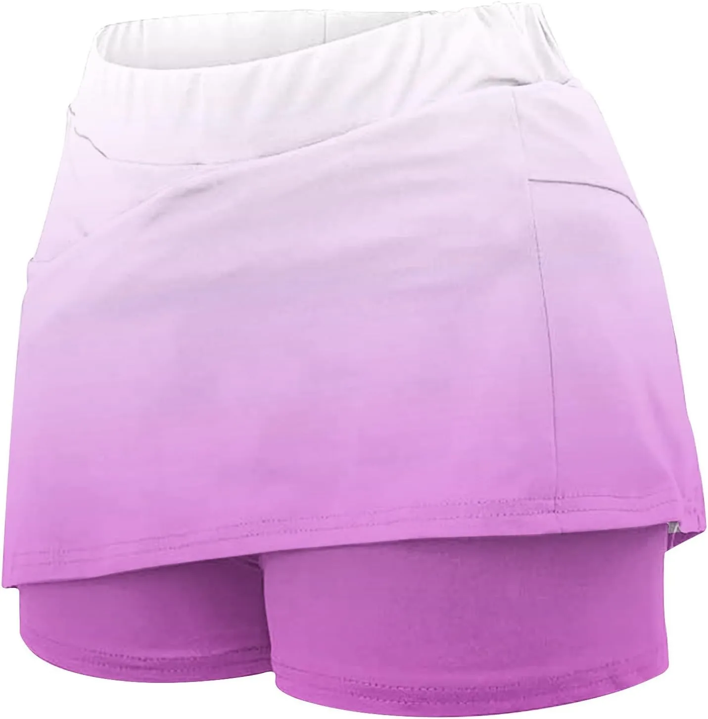 High Waisted Tennis Skirts for Women Built in Shorts, Gradient Mini Athletic Skorts Golf Sports Running Skort