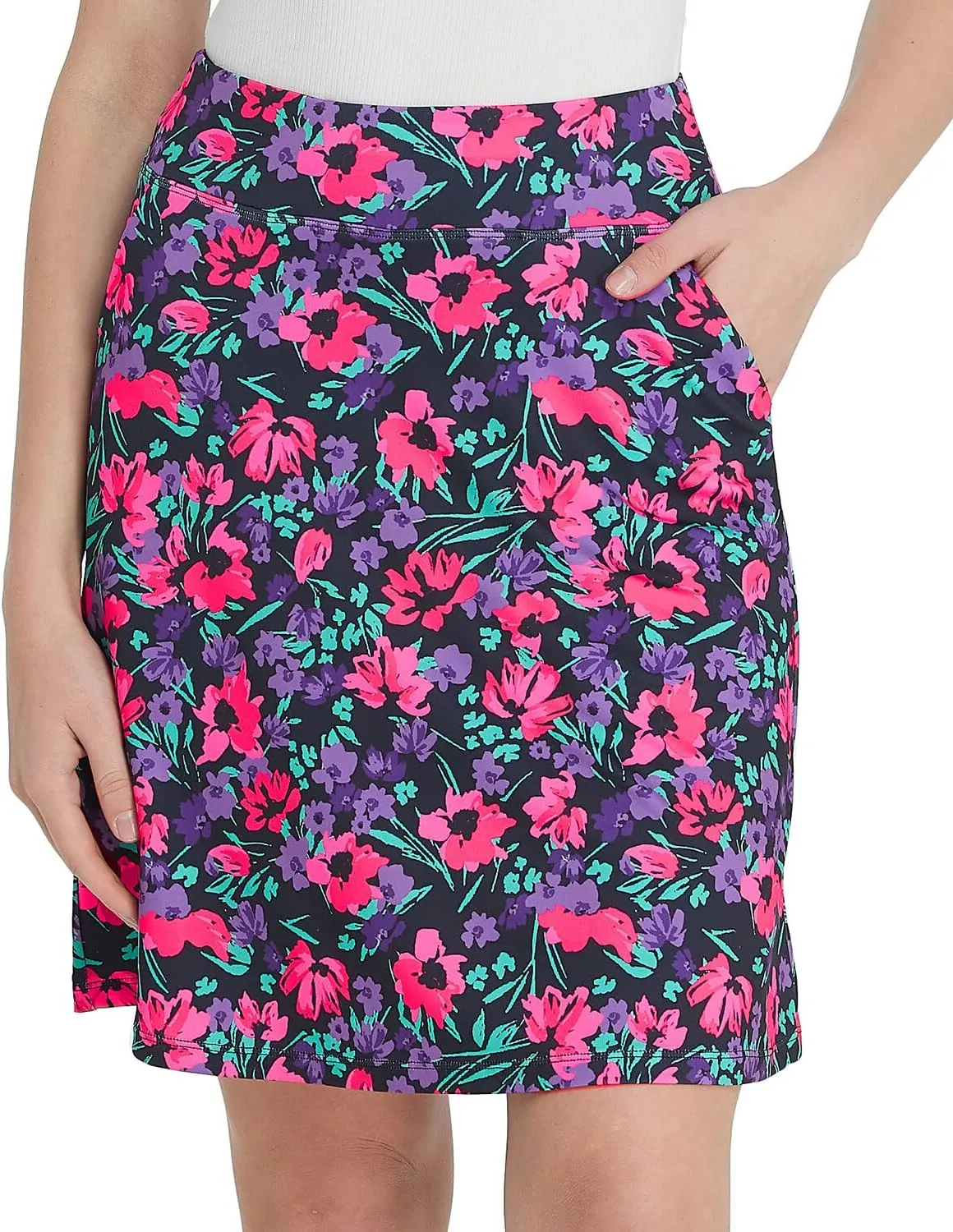 HonourSex Women Skorts Knee Length Skirts Causal Skorts Skirts with Pockets Golf Skirt Plus Size Skorts