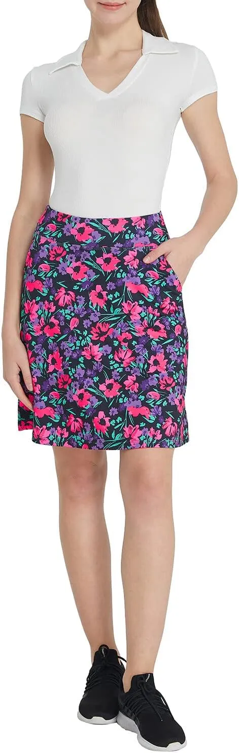 HonourSex Women Skorts Knee Length Skirts Causal Skorts Skirts with Pockets Golf Skirt Plus Size Skorts