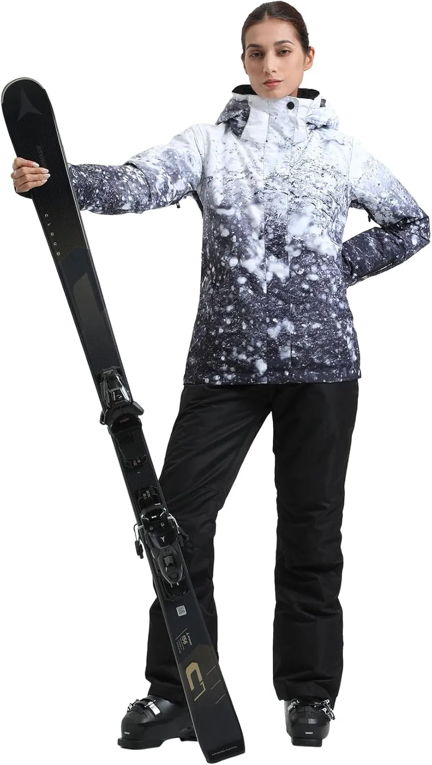 IMPHUT Women's Ski Jackets and Pants Snowboarding Snowsuit Coat Warm Hooded Waterproof Windproof Insulated