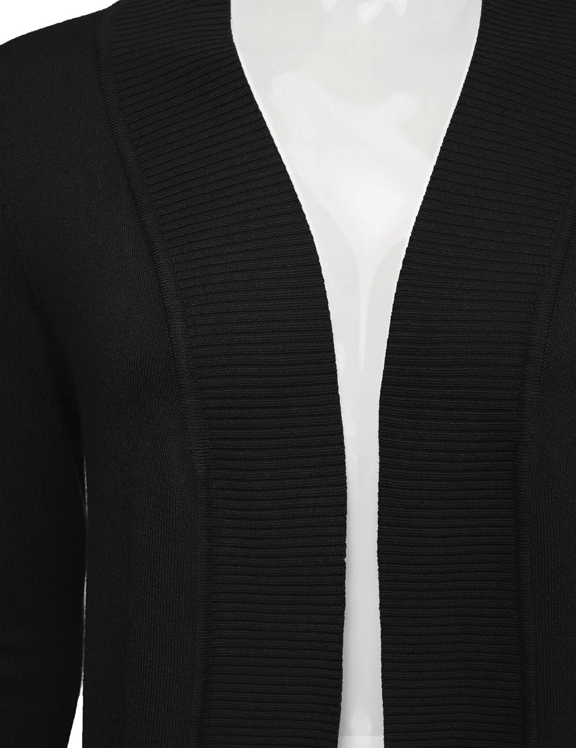 JJ Perfection Casual Open Front Knit Cardigan Long Sleeve with Side Pockets Basic Sweater Jackets for Womens with Plus Size