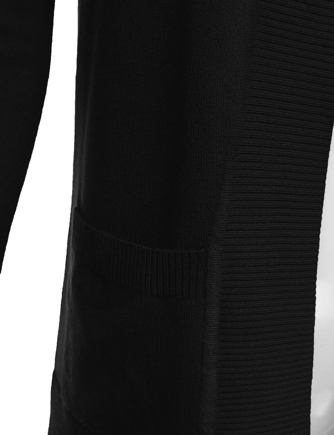JJ Perfection Casual Open Front Knit Cardigan Long Sleeve with Side Pockets Basic Sweater Jackets for Womens with Plus Size
