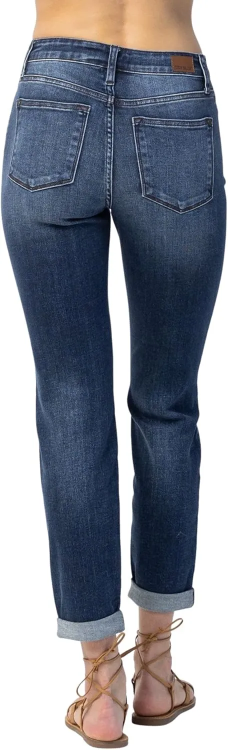 Judy Blue Basic Cuffed Slim Fit Basic Cuffed Jeans (Style: 82428)