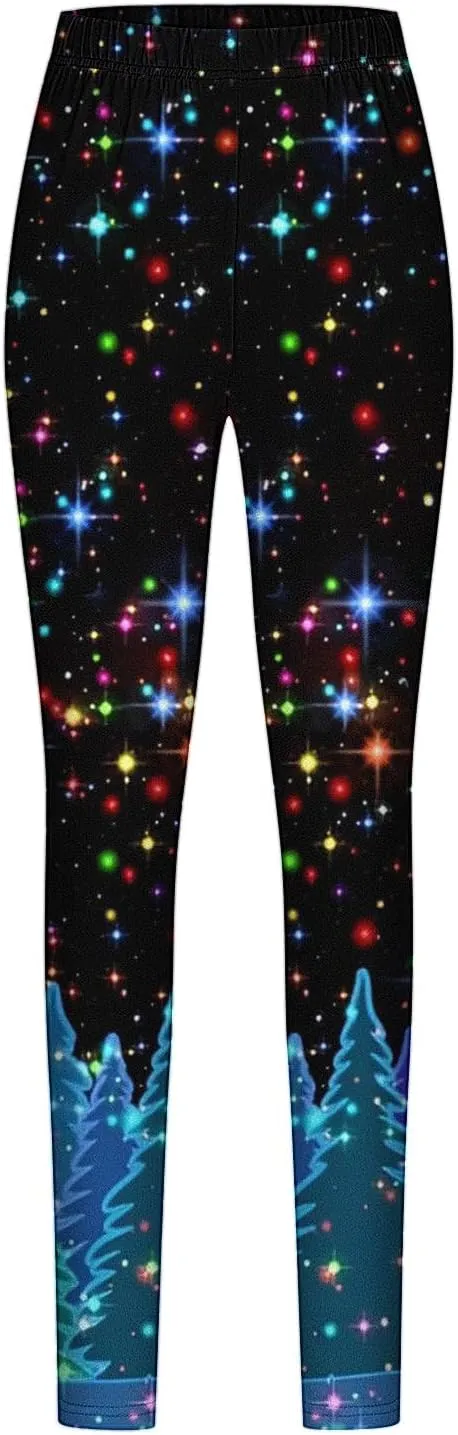 LAWOR Womens Fleece Leggings Denim Printed Casual Boot Leggings Warm High Waisted Fall Winter Pants Trendy Tight Pants