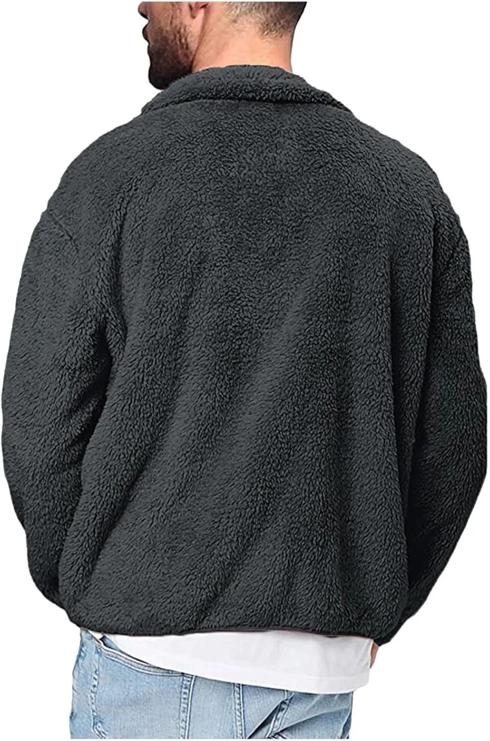 LCMTWX Men's Thick Thermal Winter Jacket Stand Collar Knitted Splice Sweater Coat Casual Cardigan Stylish Mens Puffer