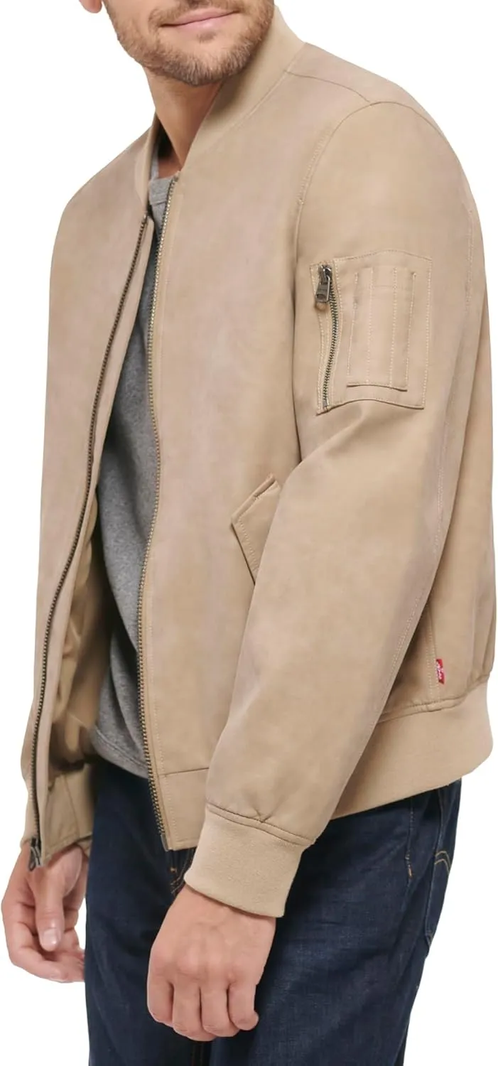 Levi's Men's Faux Leather Varsity Bomber Jacket