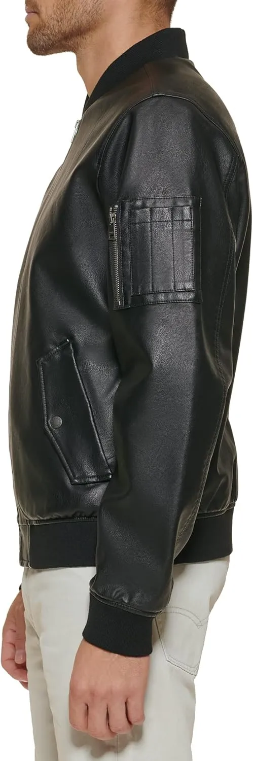 Levi's Men's Faux Leather Varsity Bomber Jacket