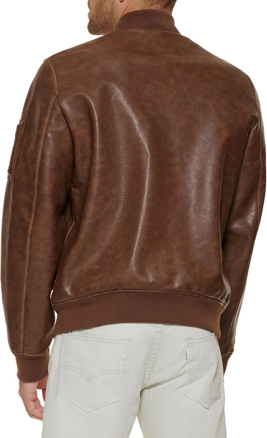 Levi's Men's Faux Leather Varsity Bomber Jacket