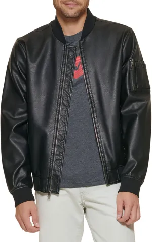 Levi's Men's Faux Leather Varsity Bomber Jacket