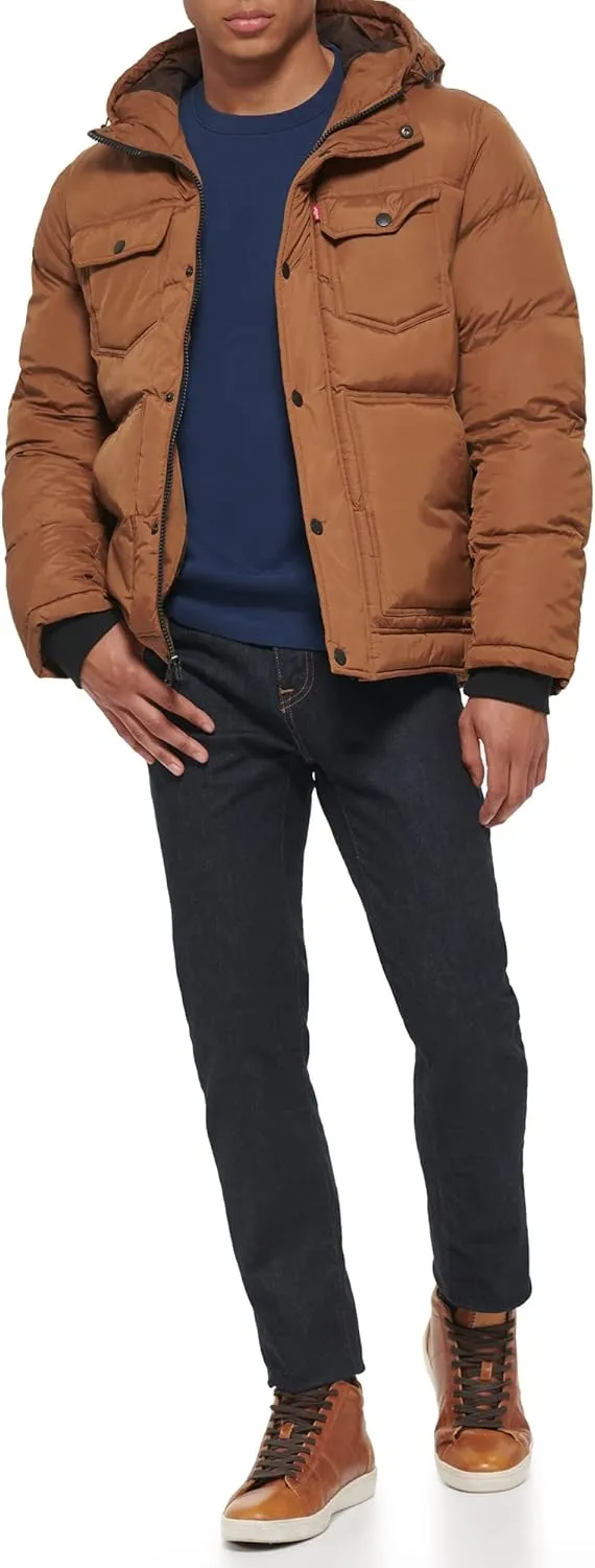 Levi's Men's Performance Hooded Puffer Trucker Jacket (Regular & Big & Tall Sizes)