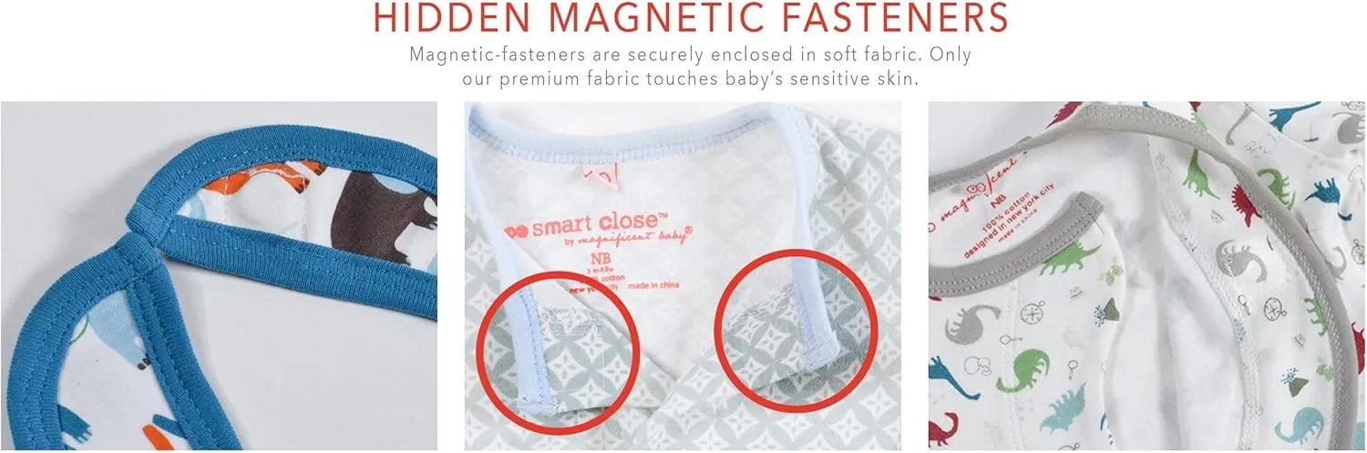 Magnetic Me Footie Pajamas Soft Modal Baby Sleepwear with Quick Magnetic Fastener | Boys and Girls Sleeper Preemie-24 Months