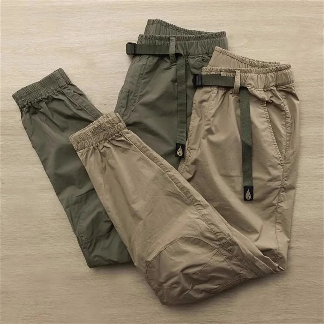 Men's Button Thin Pants Solid Color Summer/Autumn Loose Cargo Pants Outdoor Jogger Pants