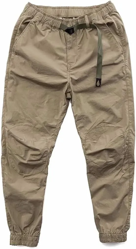 Men's Button Thin Pants Solid Color Summer/Autumn Loose Cargo Pants Outdoor Jogger Pants