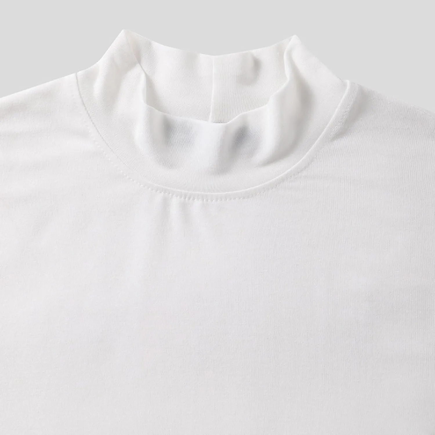 Mens Casual Turtleneck Mock Neck T Shirt Short Sleeve Slim Fit Undershirt Casual Basic Pullover Solid Tops