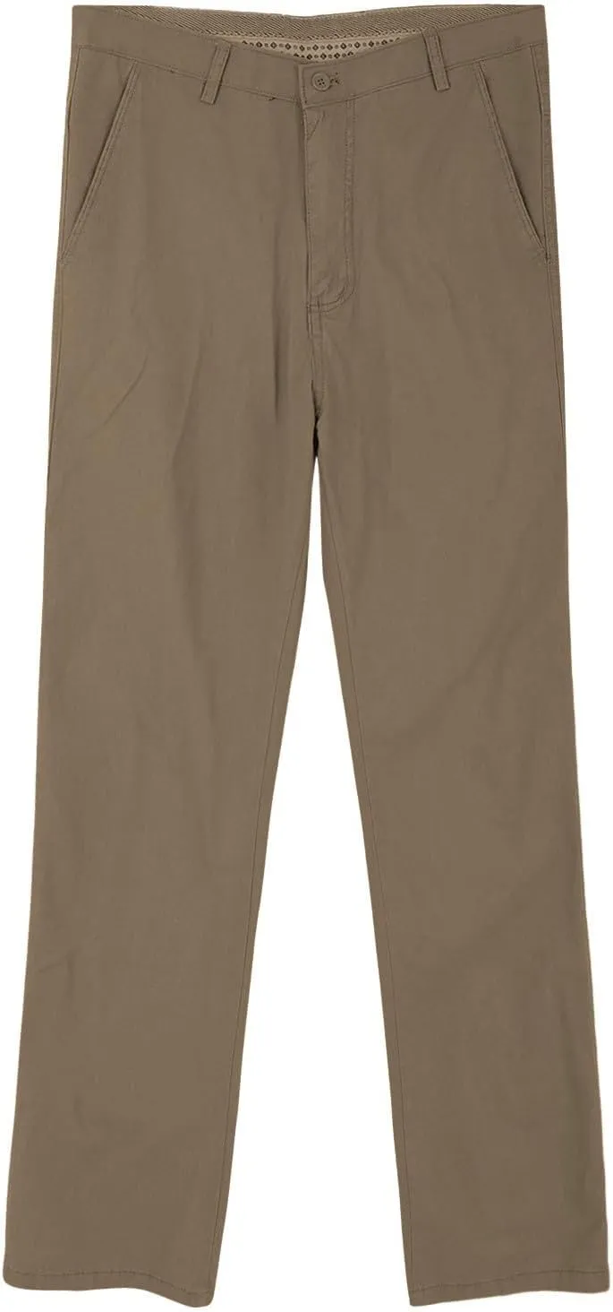 Men's Formal Dress Pants Flat-Front Straight Leg Casual Chino Trousers Plus Size Business Office Work Smart Pants