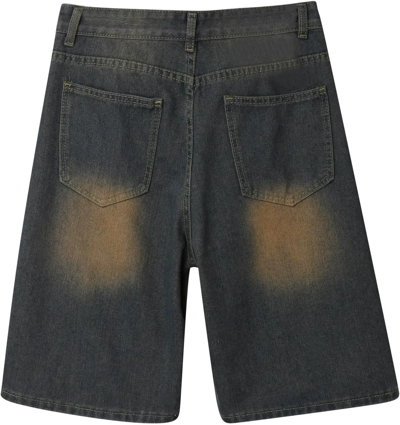 Men's Loose Fit Hip Hop Cropped Jean Shorts Baggy Denim Shorts with Pockets Casual Summer Streetwear Clothes