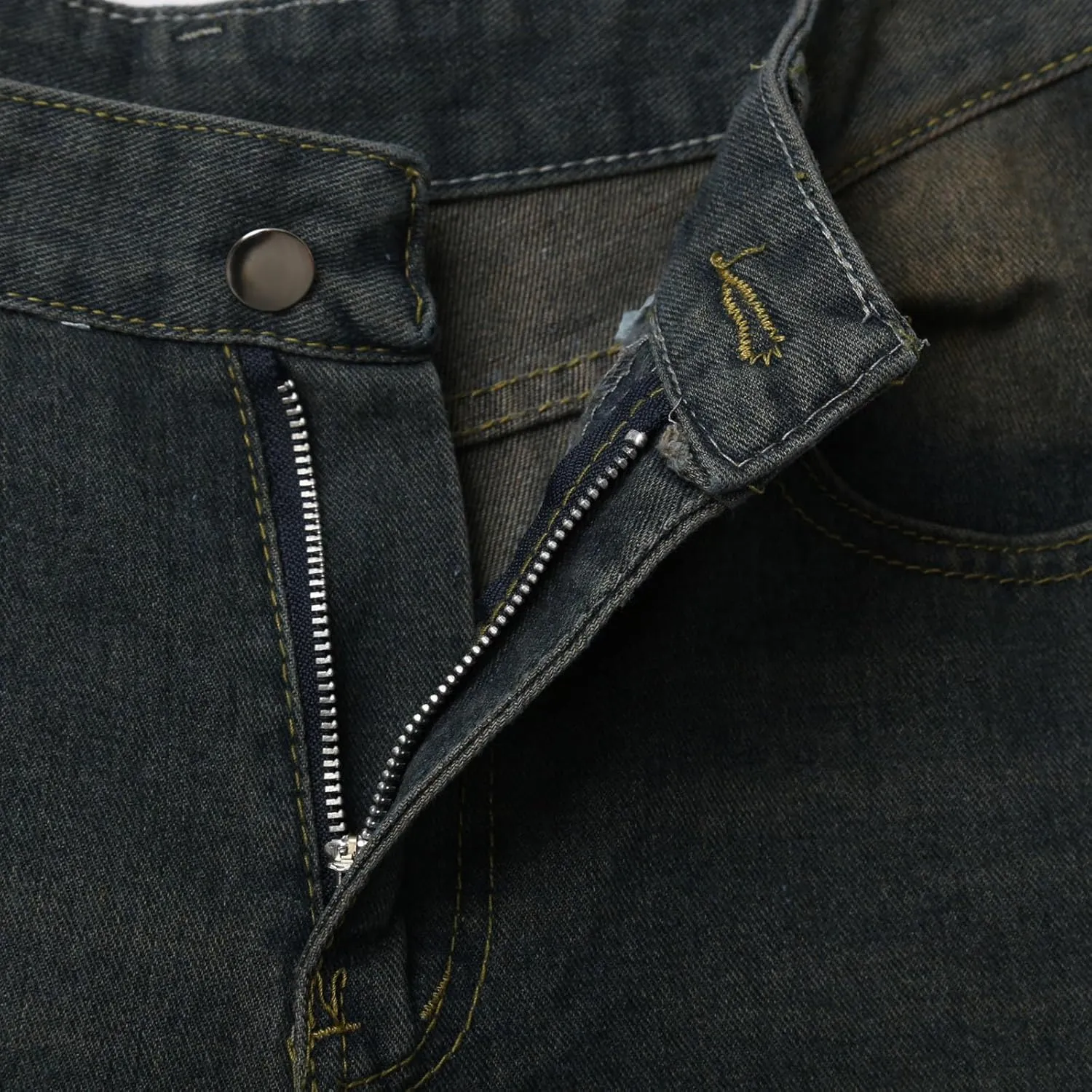 Men's Loose Fit Hip Hop Cropped Jean Shorts Baggy Denim Shorts with Pockets Casual Summer Streetwear Clothes