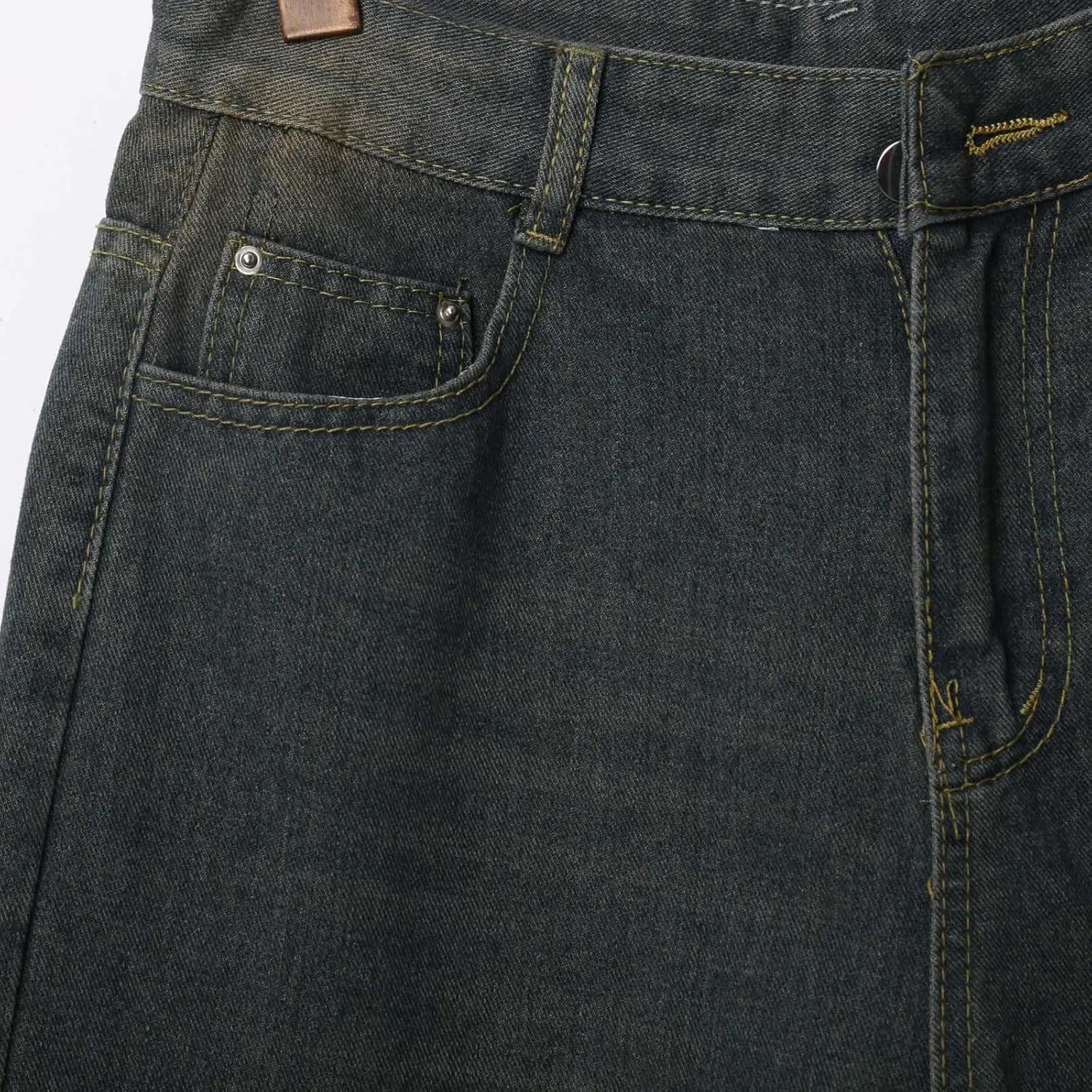 Men's Loose Fit Hip Hop Cropped Jean Shorts Baggy Denim Shorts with Pockets Casual Summer Streetwear Clothes