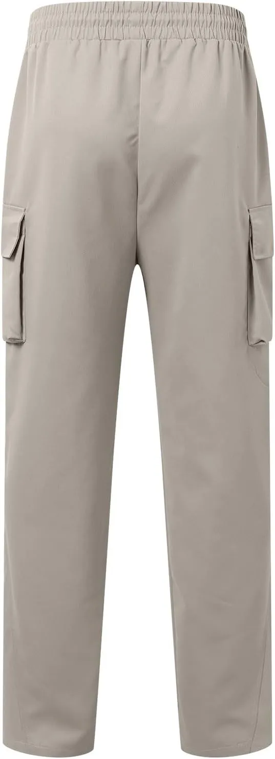 Mens Stretch Work Trousers Working Tactical Linen Elastic Waist Skinny Bike Athletic Basketball Leather Cargo Joggers