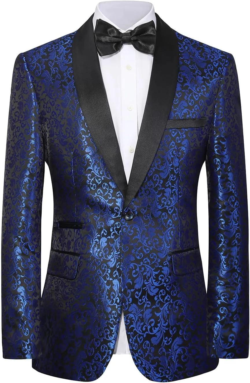 Mens Suit Tuxedo Jacket Suit Blazer One Button Slim Fit Dinner Jackets for Party Prom Wedding Tuxedo for Men