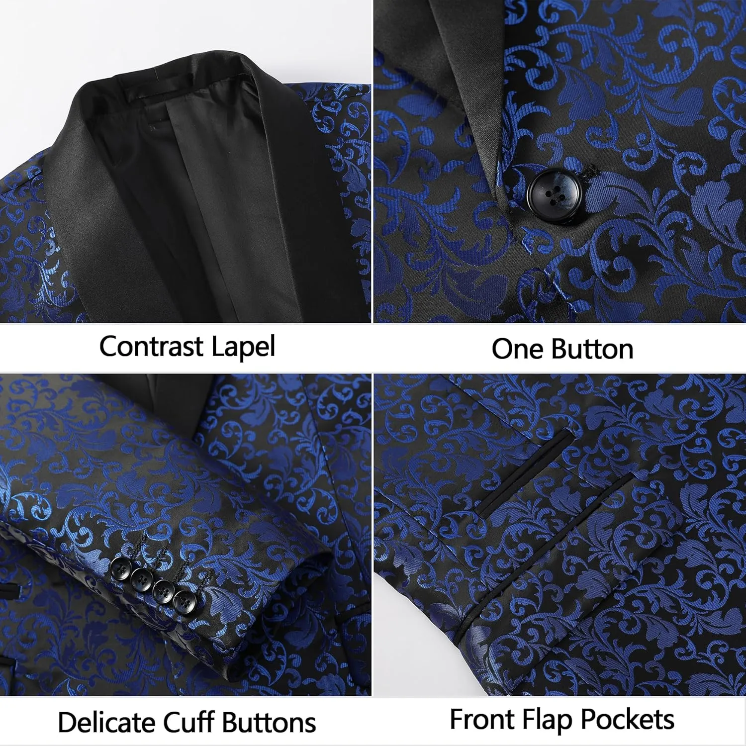 Mens Suit Tuxedo Jacket Suit Blazer One Button Slim Fit Dinner Jackets for Party Prom Wedding Tuxedo for Men