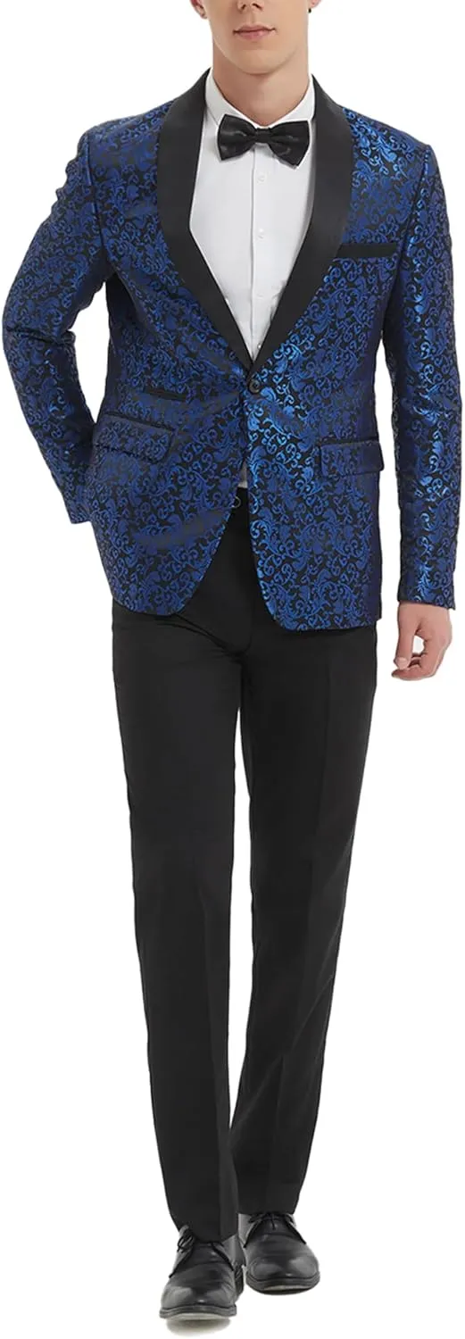 Mens Suit Tuxedo Jacket Suit Blazer One Button Slim Fit Dinner Jackets for Party Prom Wedding Tuxedo for Men