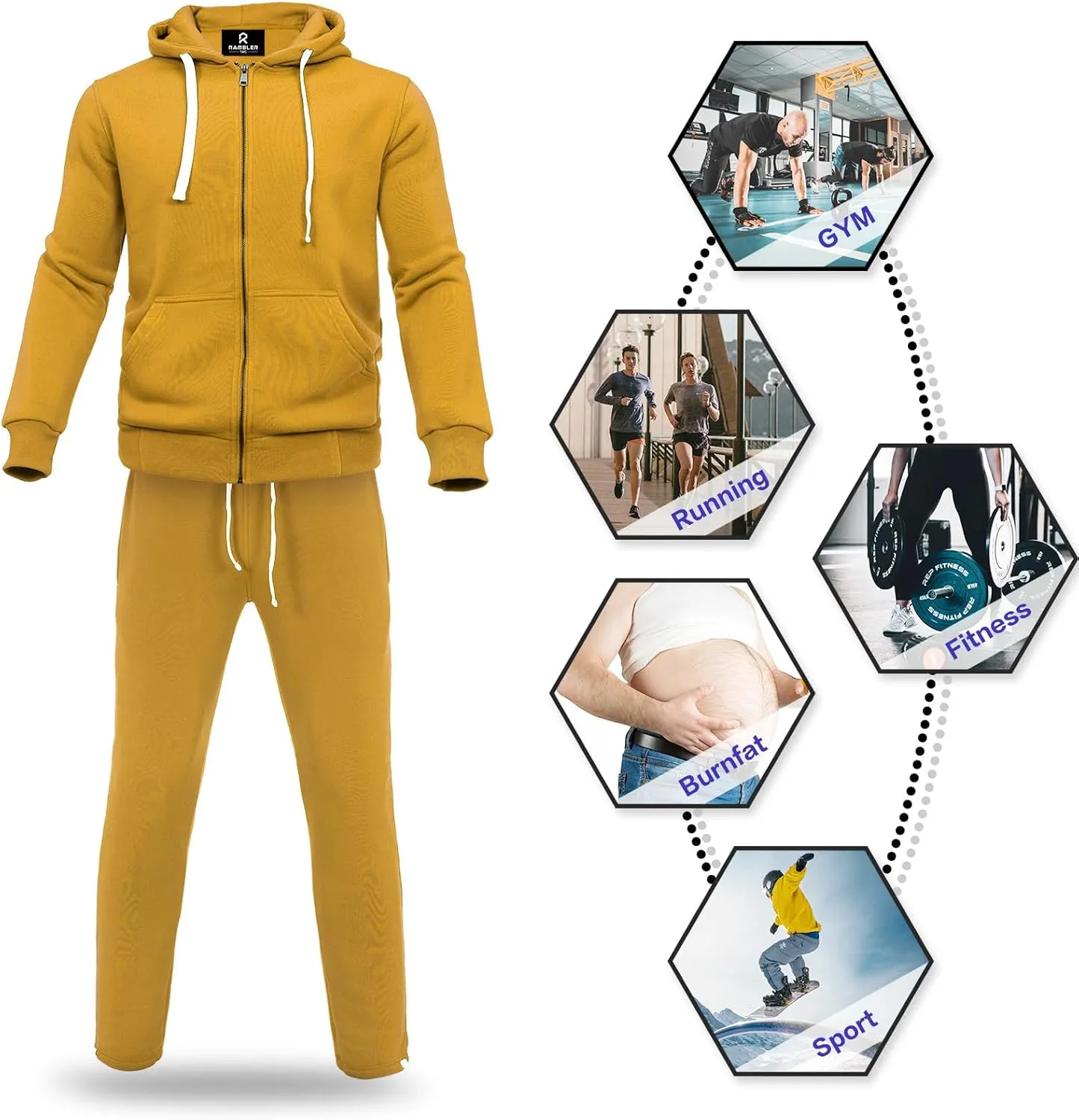 Men's Tracksuits Sweatsuits 2 Piece Casual Sweat Jogging Suit Set Athletic Full Zip Hoodies and Sweatpant Outfits