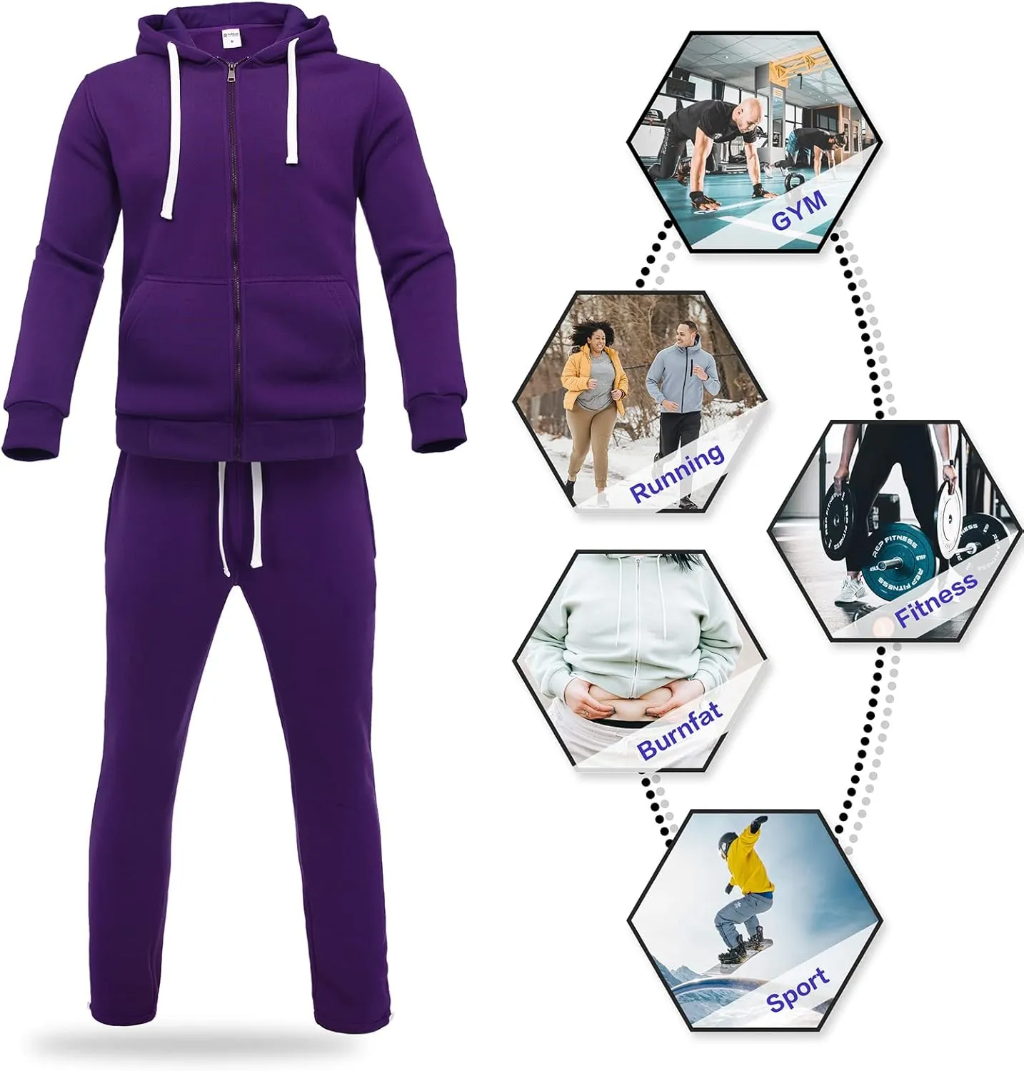 Men's Tracksuits Sweatsuits 2 Piece Casual Sweat Jogging Suit Set Athletic Full Zip Hoodies and Sweatpant Outfits