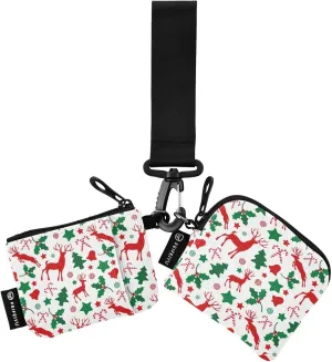 Merry Christmas Wristlet Wallet for Women, Detachable Dual Pouch Wristlet, Mini Zip Around Wallet Portable Coin Purses