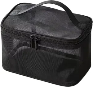 Mesh Cosmetic Bag Makeup Bags Portable Travel Organizing Zipper Pouch Toiletries Make up Pouches for Summer Beach Home Office