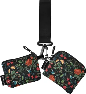 Mini Zip Around Wristlet Keychain Coin Purse Wallet Detachable Dual Pouch Card Cases Portable for Women Men,pattern 1