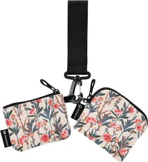 Mini Zip Around Wristlet Keychain Wallet Detachable Dual Pouch Card Cases Portable Coin Purse for Women Men,pattern 3