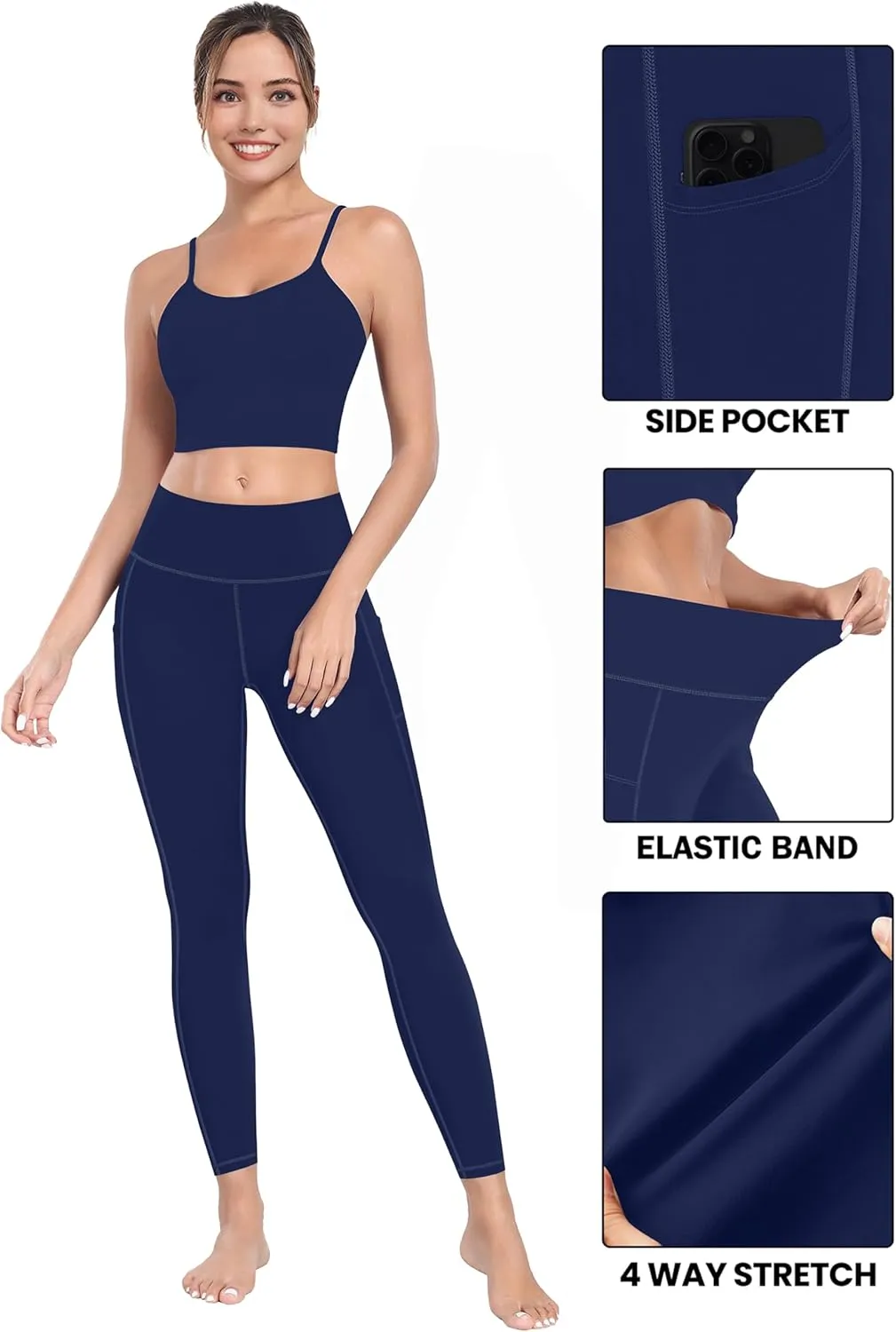 MIRITY High Waist Yoga Leggings with Pockets for Women - Buttery Soft Workout Stretchy Yoga Pants Pack of 4
