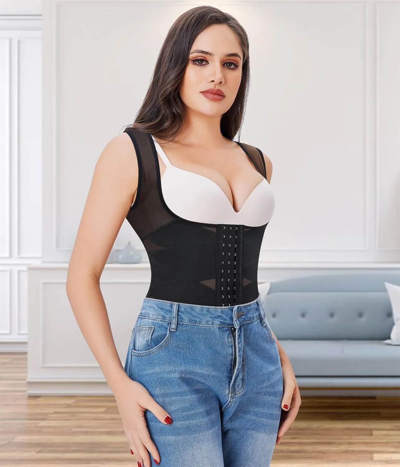 Nebility Waist Trainer for Women Corset Shapewear Tummy Control Body Shaper Vest Waist Cincher Shapewear