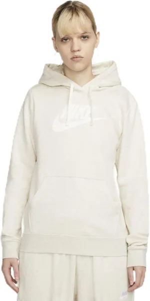 Nike Sportswear Club Fleece Women's Logo Pullover Hoodie (US, Alpha, X-Large, Regular, Regular, Oatmeal Heather/White)