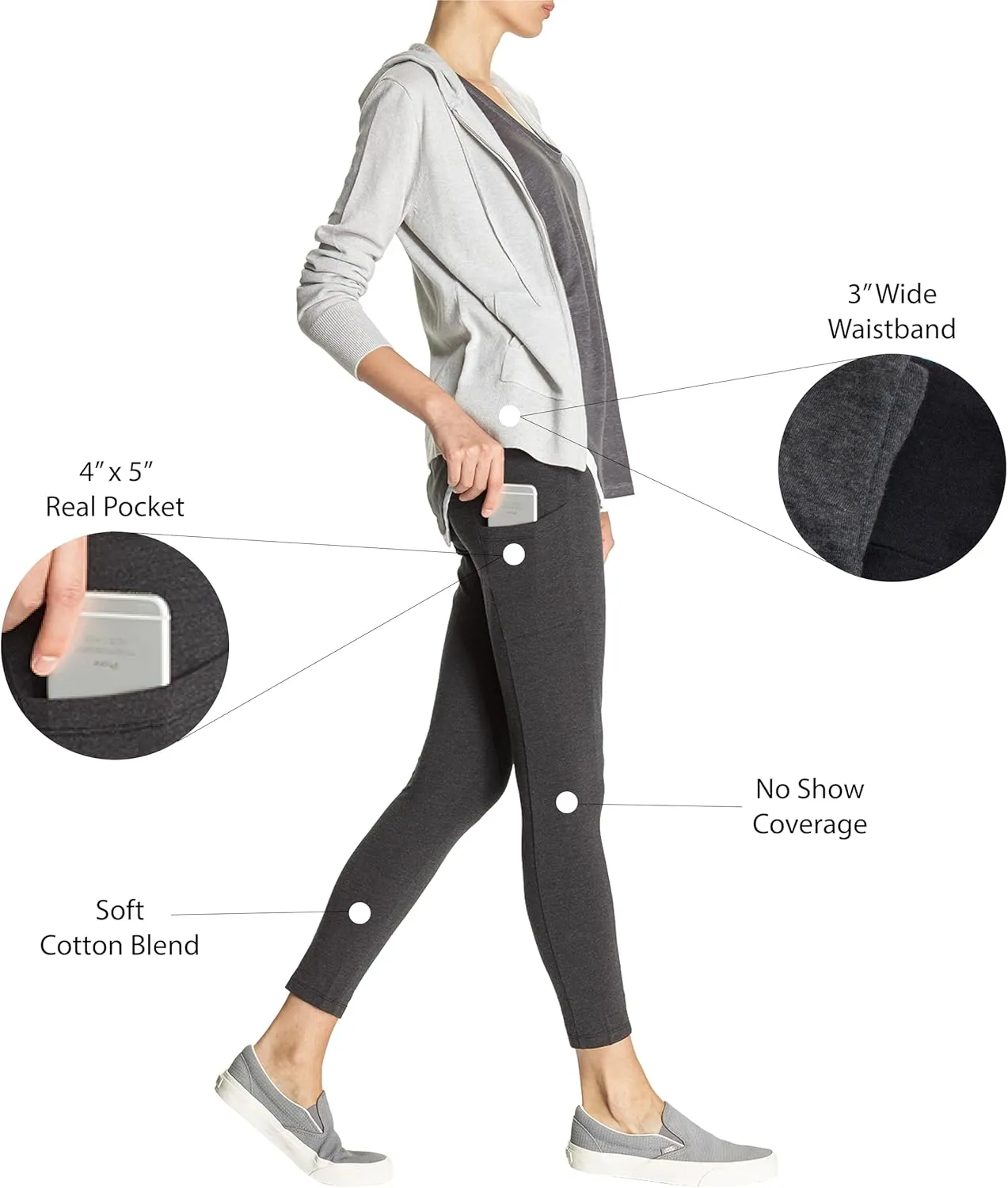 No Nonsense Women's Cotton Lounge Legging with Pocket