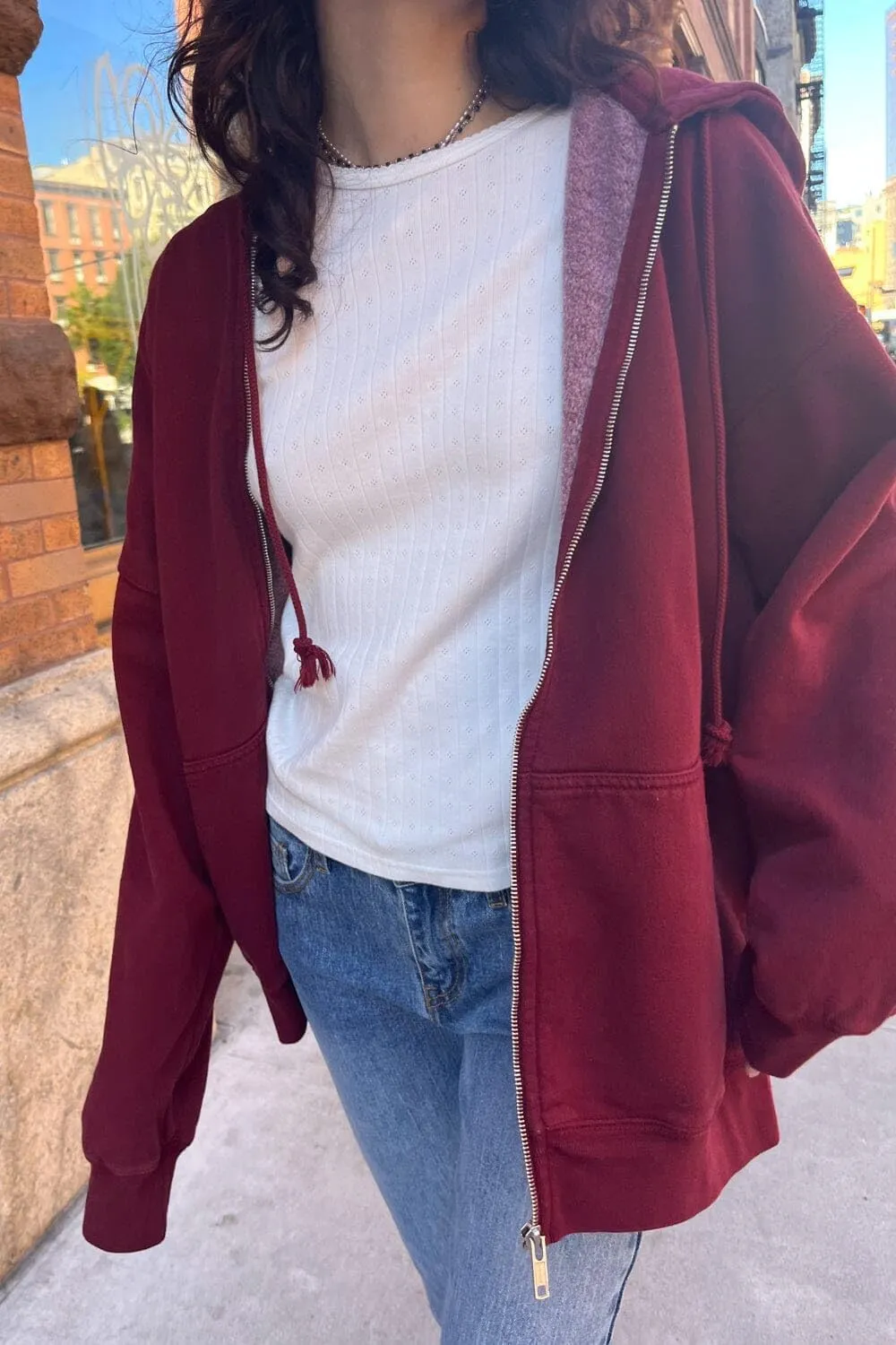 NUFIWI Women's Oversized Zip Up Hoodie Loose Long Sleeve Hooded Sweatshirt with Pockets Casual Jacket Preppy Streetwear