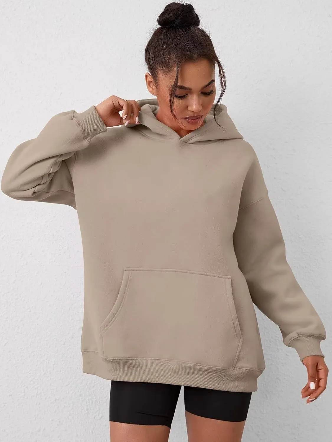 ORANDESIGNE Womens Oversized Letter Print Hoodies Graphic Fleece Sweatshirts Long Sleeve Pullover with Pocket 2025