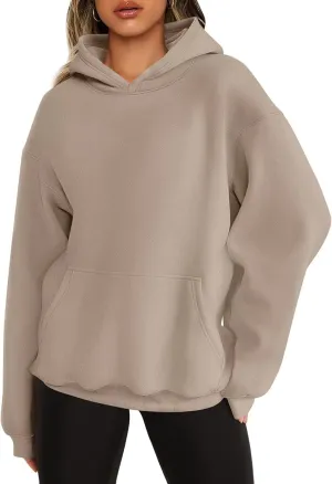 ORANDESIGNE Womens Oversized Letter Print Hoodies Graphic Fleece Sweatshirts Long Sleeve Pullover with Pocket 2025