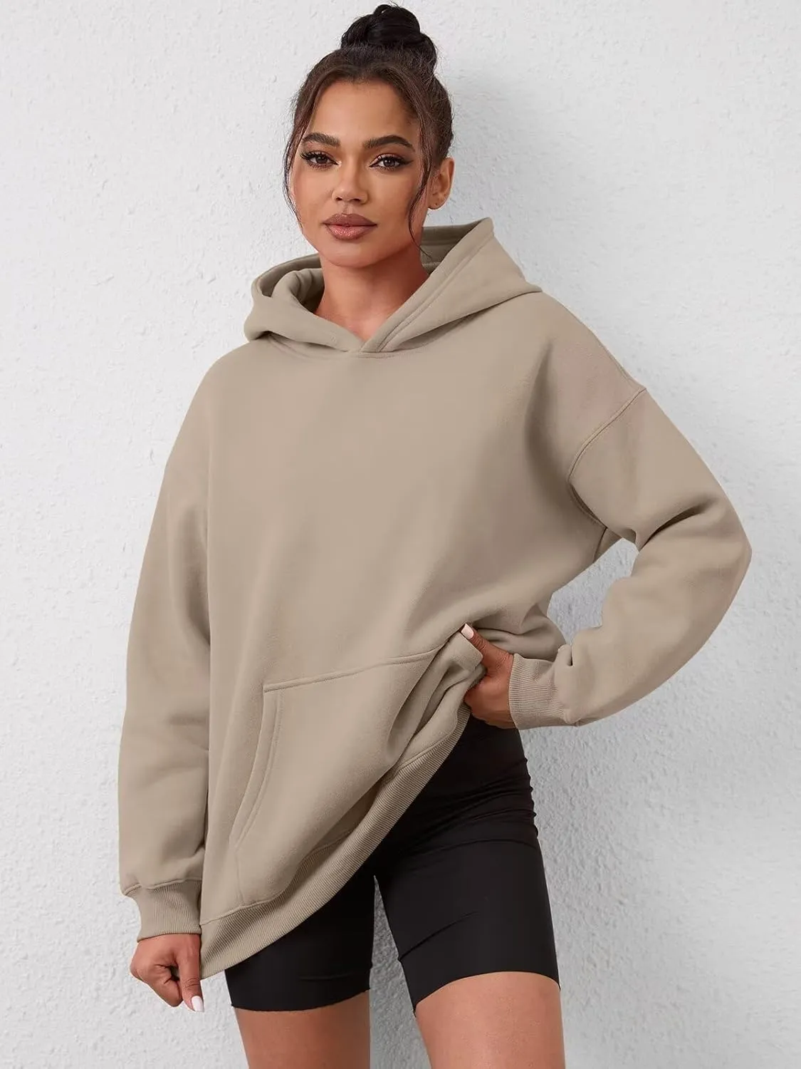 ORANDESIGNE Womens Oversized Letter Print Hoodies Graphic Fleece Sweatshirts Long Sleeve Pullover with Pocket 2025