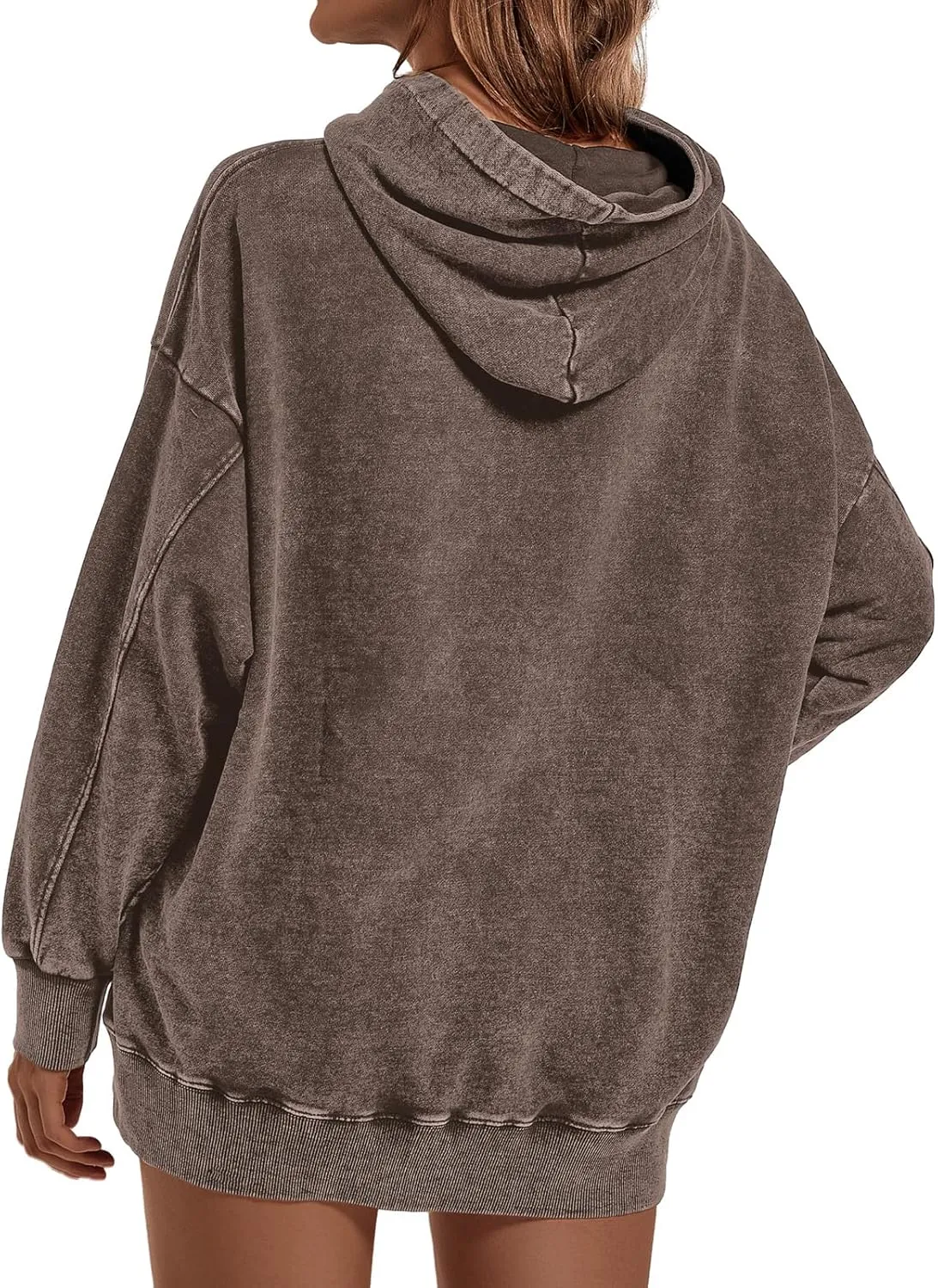 Oversized Vintage Hoodie for Women Cotton Loose Fit Baggy Hooded Sweatshirt Trendy Basic Acid Wash Pullover Top