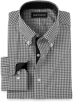 Paul Fredrick Men's Slim Fit Non-Iron Cotton Check Dress Shirt