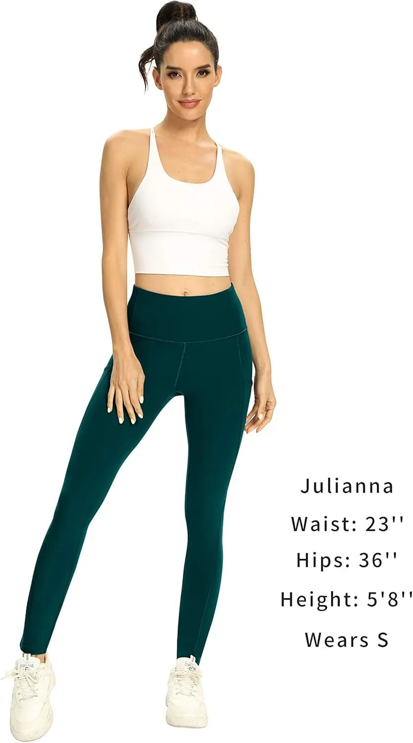PHISOCKAT High Waist Yoga Pants Women with Pockets, Leggings for Women Tummy Control, Workout Leggings