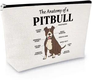 Pitbull Dog Gifts for Women Makeup Bag Pitbull Dog Lovers Gift Cosmetic Bag Pitbull Themed Gifts Pitbull Owner Gift Pet Dog Gift Pitbull Mom Gift Birthday Christmas Gifts for Her Travel Toiletry Bag