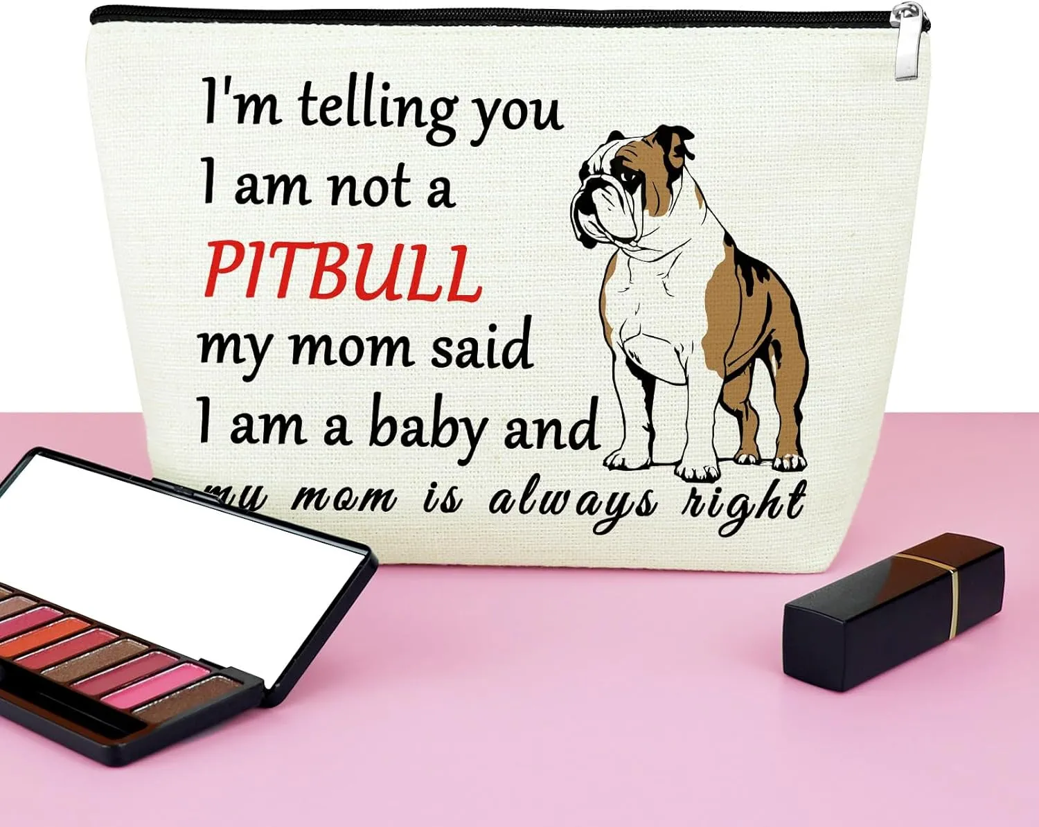 Pitbull Gifts for Pitbull Lovers Pitbull Dog Makeup Bag Pitbull Themed Gifts Pitbull Owner Gift Pitbull Dog Gifts for Women Cosmetic Bag Dog Owner Gift Birthday Christmas Gifts Travel Toiletry Bag
