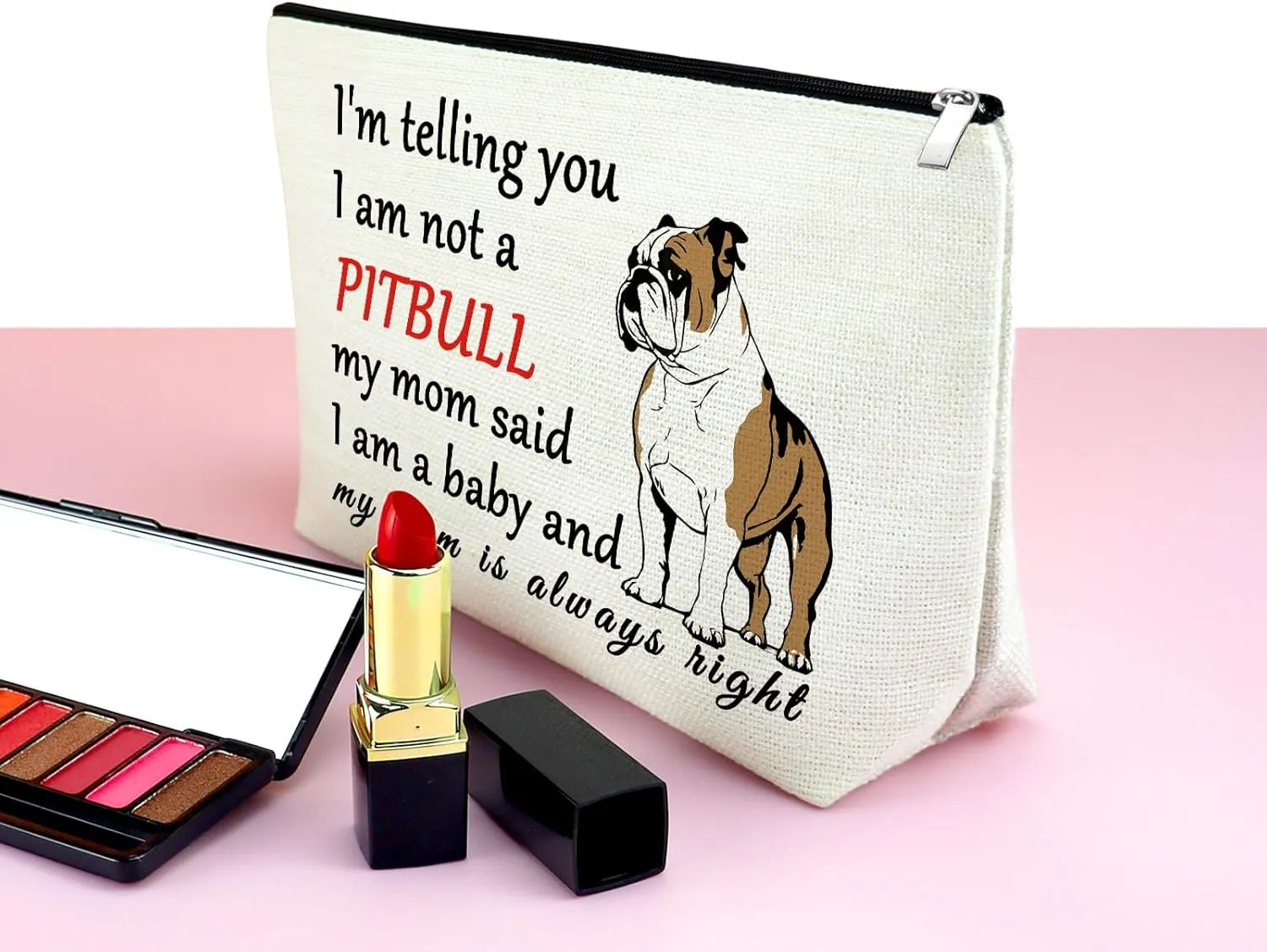 Pitbull Gifts for Pitbull Lovers Pitbull Dog Makeup Bag Pitbull Themed Gifts Pitbull Owner Gift Pitbull Dog Gifts for Women Cosmetic Bag Dog Owner Gift Birthday Christmas Gifts Travel Toiletry Bag