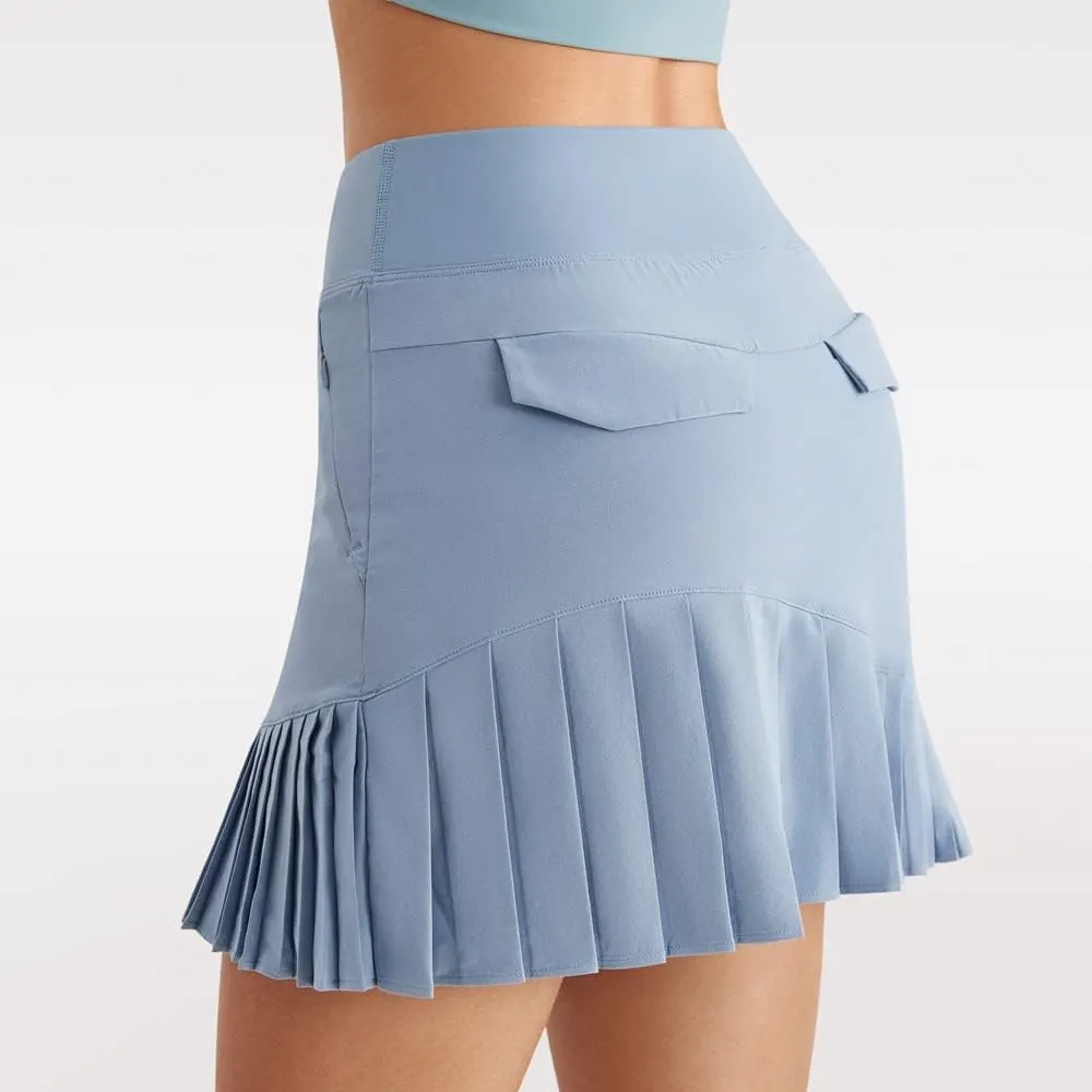 Pleated Tennis Skirts for Women with 6 Pockets High Waisted A Line Golf Skorts Mini Skirts