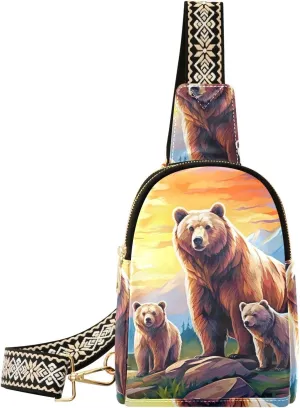 Polar Bear Sling Bag for Women Fanny Packs for Women Small Leather Fanny Pack Crossbody Bags Fashion Waist Packs Chest Bag for Travel 21342079