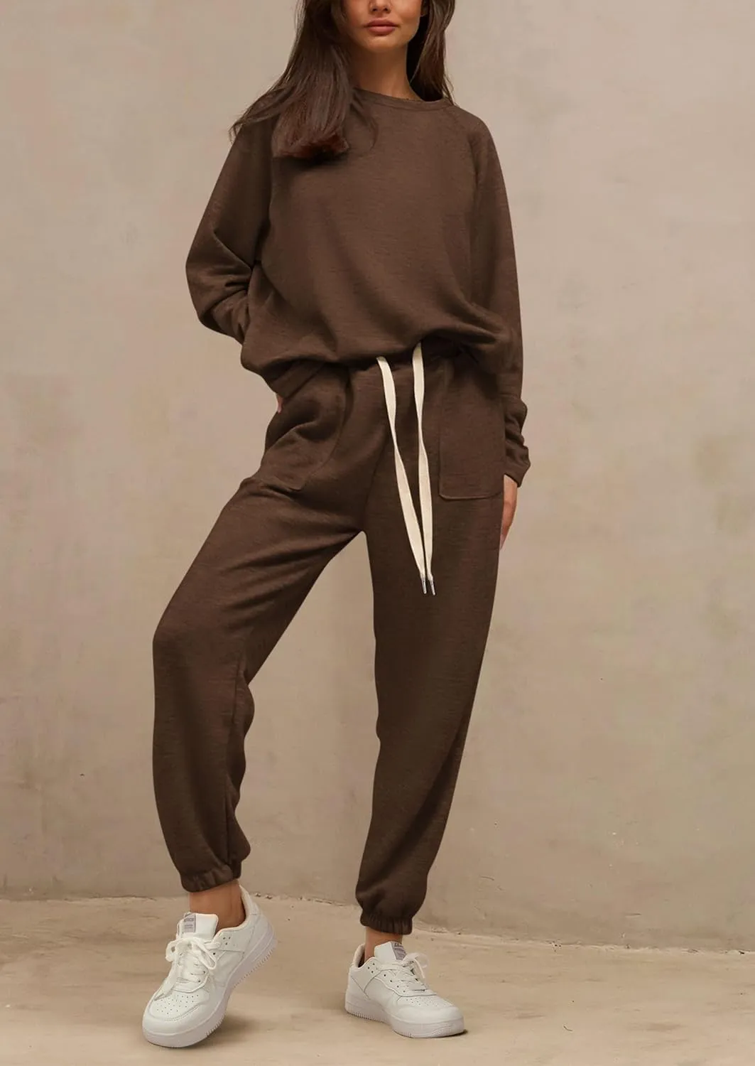 PRETTYGARDEN Women's 2 Piece Tracksuit Outfits Casual Long Sleeve Top High Waisted Sweatpants Lounge Jogger Set