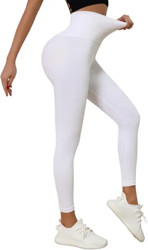 RASMEE Workout Leggings for Women Tummy Control High Waisted Seamless Compression Yoga Pants No See Through Soft Thick